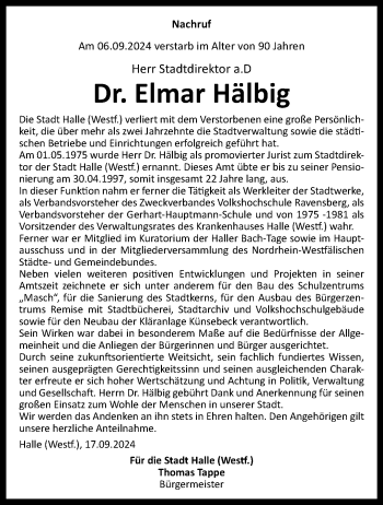 Traueranzeige von   von Westfalen Blatt