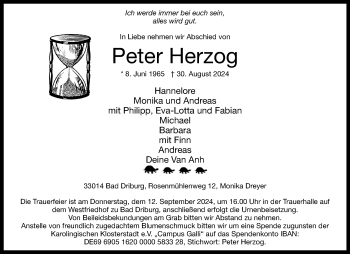 Traueranzeige von Peter Herzog von Westfalen Blatt