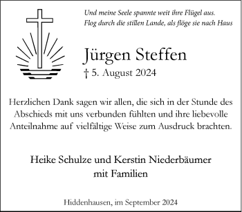 Traueranzeige von Jürgen Steffen von Westfalen Blatt