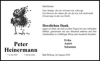 Traueranzeige von Erika Peter Heinermann von Westfalen Blatt