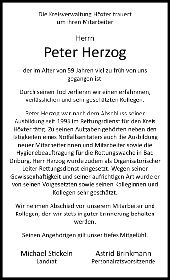 Traueranzeige von Peter Herzog von Westfalen Blatt